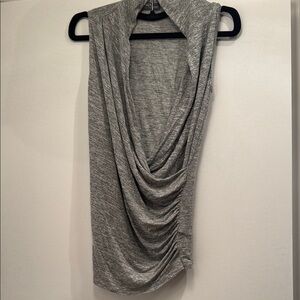 Gray Draped Sleeveless Top